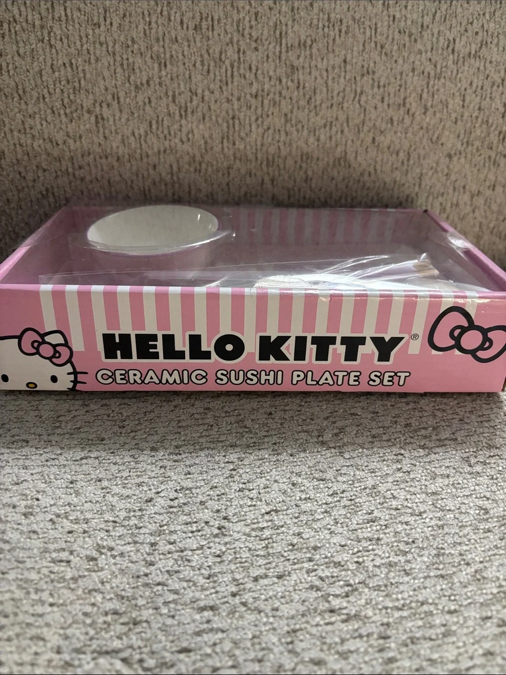 Hello Kitty Pink Chopstick Plate Set
